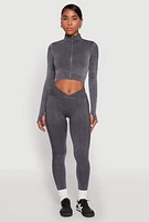 Womens Seamless Mineral Wash Ruched High Waisted Leggings, M
