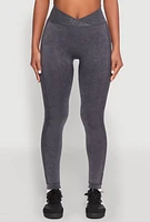 Womens Seamless Mineral Wash Ruched High Waisted Leggings, M