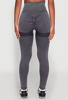 Womens Seamless Mineral Wash Ruched High Waisted Leggings, M
