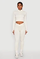 Womens Seamless Mineral Wash Ruched High Waisted Leggings, White, Size L