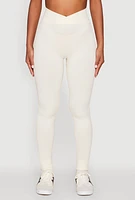 Womens Seamless Mineral Wash Ruched High Waisted Leggings, White, Size L