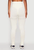 Womens Seamless Mineral Wash Ruched High Waisted Leggings, White, Size L