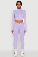 Womens Seamless Mineral Wash Ruched High Waisted Leggings, Purple, Size XL