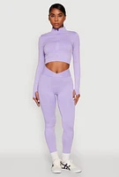 Womens Seamless Mineral Wash Ruched High Waisted Leggings, Purple, Size XL