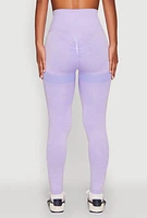 Womens Seamless Mineral Wash Ruched High Waisted Leggings, Purple,