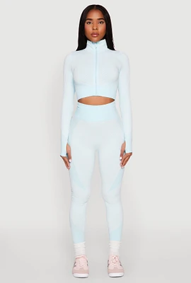 Womens Striped Detail Two Tone Leggings,
