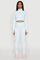 Womens Striped Detail Two Tone Leggings,
