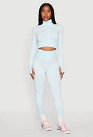 Womens Striped Detail Two Tone Leggings,