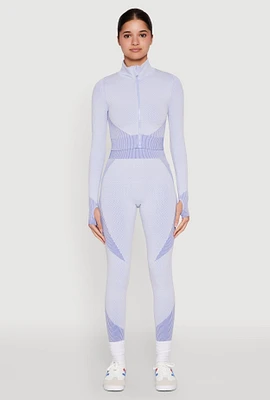 Womens Striped Detail Two Tone Leggings,