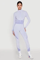 Womens Striped Detail Two Tone Leggings,