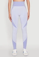 Womens Striped Detail Two Tone Leggings,