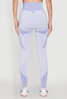 Womens Striped Detail Two Tone Leggings,