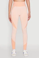 Womens Striped Detail Two Tone Leggings,