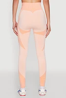 Womens Striped Detail Two Tone Leggings,