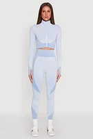 Womens Striped Detail Two Tone Leggings,