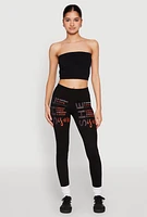 Womens She Is Me Graphic Leggings, Black, Size XL