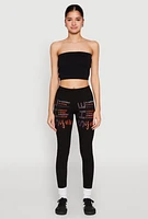 Womens She Is Me Graphic Leggings, Black, Size XL