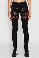 Womens She Is Me Graphic Leggings, Black, Size XL
