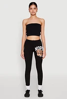 Womens Nope Not Today Bear Leggings, Black, Size M