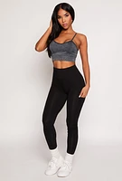 Womens High Waist Cropped Pocket Leggings,