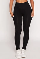 Womens High Waist Cropped Pocket Leggings,