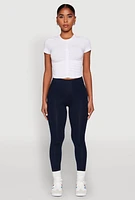 Womens High Waist Cropped Pocket Leggings,
