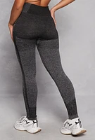 Womens Marled Laser Cut Detail Leggings, Grey, Size L-XL