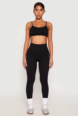 Womens Rib Knit Seamless High Waist Leggings,