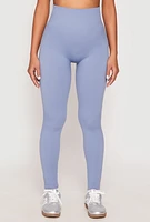 Womens Rib Knit Seamless High Waist Leggings,