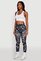 Womens Paint Splatter Leggings with Booty Lift Effect, Multi, Size S-M