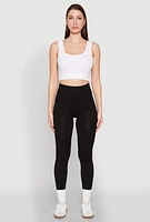 Womens Side Pocket High Waist Leggings, Black, Size L-XL