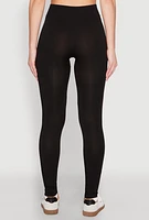 Womens Side Pocket High Waist Leggings, Black, Size L-XL