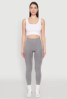Womens Side Pocket High Waist Leggings, Grey, Size L-XL