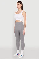 Womens Side Pocket High Waist Leggings, Grey, Size L-XL