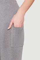 Womens Side Pocket High Waist Leggings, Grey, Size L-XL