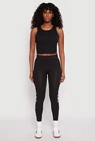 Womens Good Vibes Graphic High Waist Leggings, Black, Size L-XL