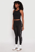 Womens Good Vibes Graphic High Waist Leggings, Black, Size L-XL