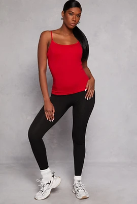 Womens Fleece High Waisted Leggings, Black, Size S-M