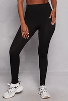 Womens Fleece High Waisted Leggings, Black, Size S-M
