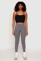 Womens Good Vibes Graphic High Waisted Leggings, Grey, Size L-XL