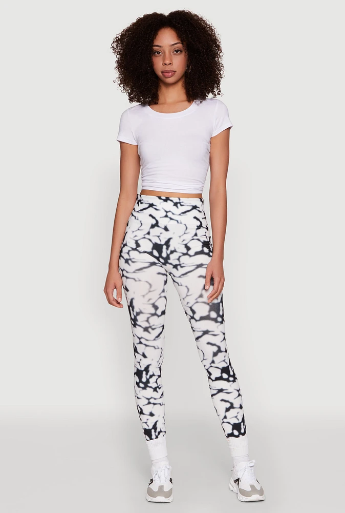 Womens Tie Dye Print Leggings, Multi, Size S-M