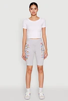 Womens Living My Best Life Graphic Print Biker Shorts,