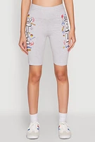 Womens Living My Best Life Graphic Print Biker Shorts,