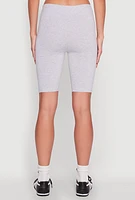 Womens Nope Not Today Bear Graphic Biker Shorts, Grey,