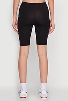 Womens Gods Favorite Graphic Biker Shorts, Black, Size M