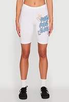 Womens Only One You Graphic Biker Shorts, White, Size XL