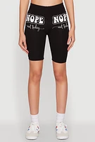 Womens Nope Not Today Graphic Biker Shorts, Black,