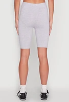 Womens Blessed By God Graphic Biker Shorts, Grey, Size L