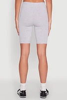 Womens God Above All Else Graphic Biker Shorts, Grey, Size XL