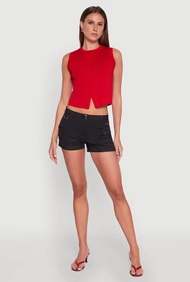 Womens D Ring Tabbed Cargo Shorts,